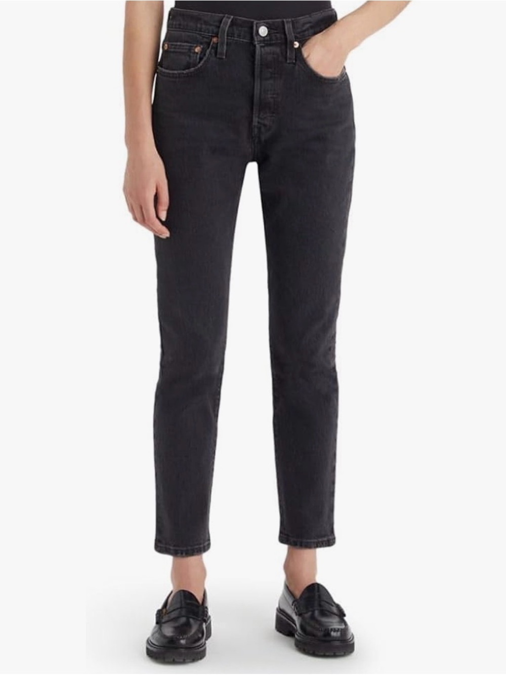 Womens 501 Skinny Filiforme Levi’s Grey  Denim Jeans - Classic Straight Fit